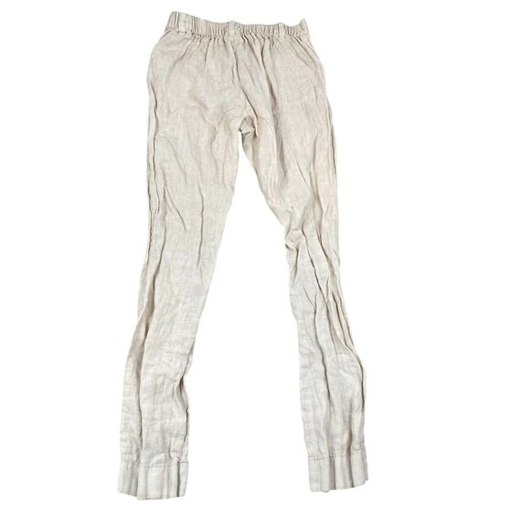 Nicole Miller 100% Linen Pants XS Beige High-Waisted Pants With Buttons - Picture 2 of 9